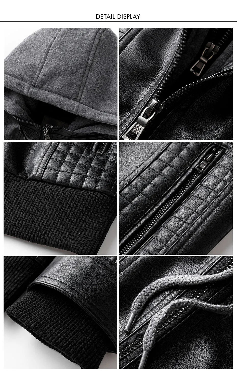 CARANFIER Men PU Leather Jacket Male Moto Biker Hooded Luxury Coats Clothing Faux Vintage Outerwear Chaqueta Hombre Dropshipping