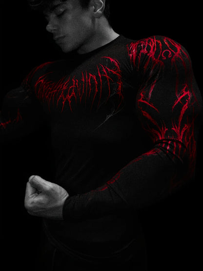 Tight Fitting Long Sleeved T-shirt S-2XL High Elasticity Muscle Fitness Shirt Quick Drying Moisture Wicking And Sweat Wicking