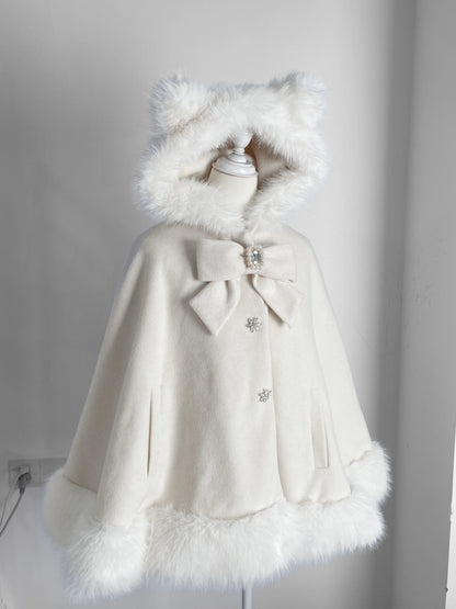 Women's Lolita Cat-Ear Wool Cape