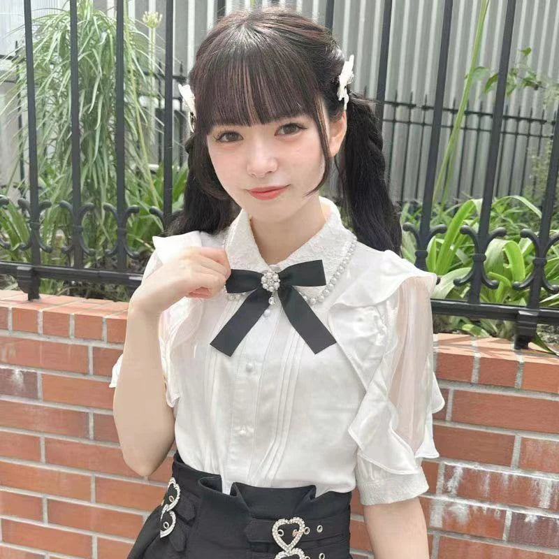 Women's Jirai Kei Lolita Long-Sleeve Blouse