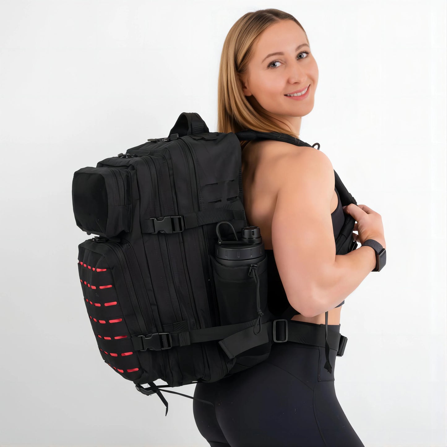 25L/50L Tactical Backpack Bag Hunting MOLLE Backpack GYM for Men Outdoor Hiking Travel Rucksack Witch 2 Bottle Holders