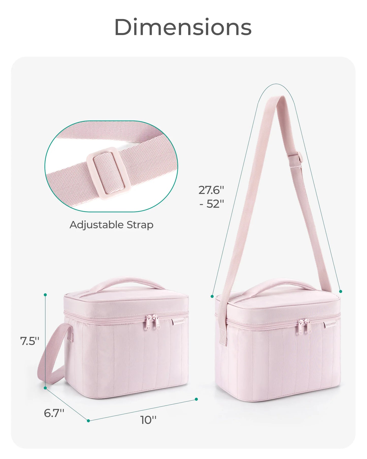 BAGSMART Lunch Box for Women Insulated Lunch Bag Cute Puffer Lunch Tote Bags Lightweight Quilted Reusable Cooler for Work School