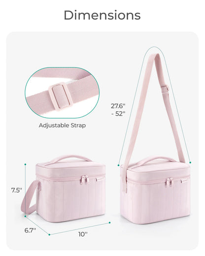 BAGSMART Lunch Box for Women Insulated Lunch Bag Cute Puffer Lunch Tote Bags Lightweight Quilted Reusable Cooler for Work School