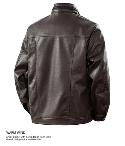 Plus Size 8XL 7XL New Leather Jacket for Men in Spring  Autumn Stand Up Collar Leather Jacket High-end Thin Casual Jacket