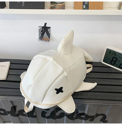 Whale Design Dual Shoulder Backpack Unisex Street Style Cycling Bag Fashionable Student Backpack for Men And Women