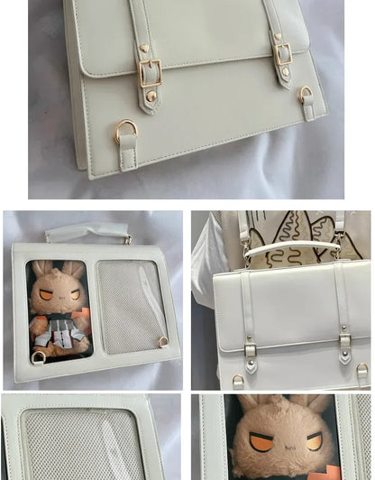 Niche Japanese Transparent Ita Bag Casual Large Capacity Girl Shoulder Crossbody Bag Fashionable Ulzzang Student Backpack ItaBag