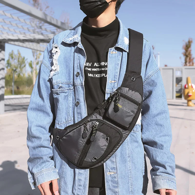 2025 New Men's Oxford Cloth Crossbody Bag Casual Single Shoulder Bag Fashionable Street Style Leisure Chest Bag for Men