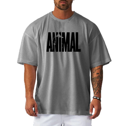 Apex Ritual – メンズオーバーサイズメッシュジムTシャツ – 速乾性トレーニング＆ランニングTシャツ