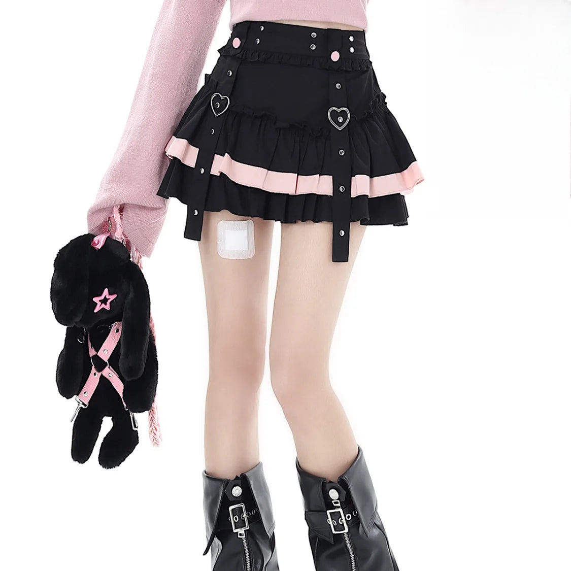 Original Gothic Y2K Sweet Strap Lace Puffy Cake Skirt Autumn New Chic Spicy Girl High Waist Slimming Mini Skirts for Women