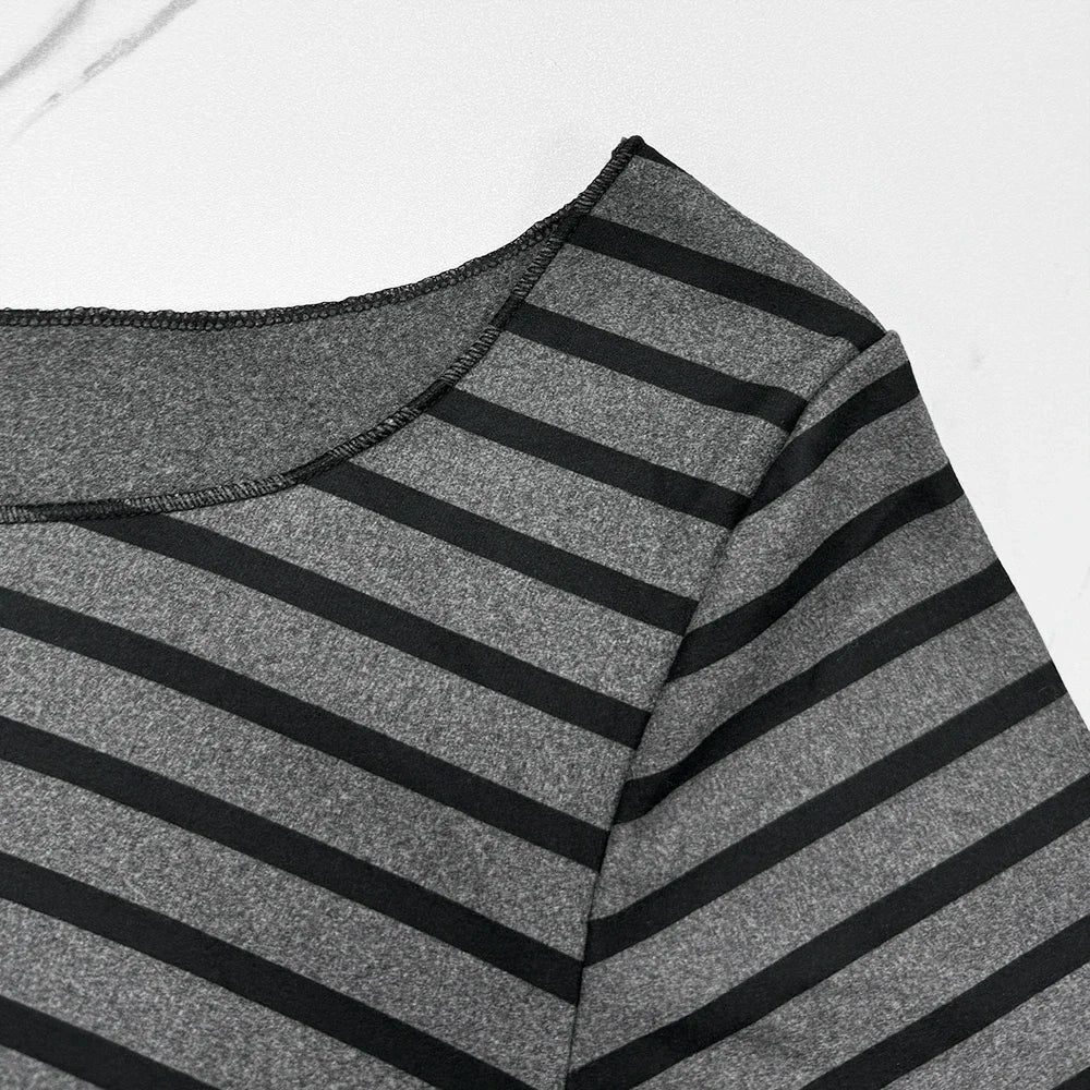 Spring Fall Women's New Basic Models Slim Long-Sleeved Striped t-Shirt Strapless Street Style y2k Thin Tops