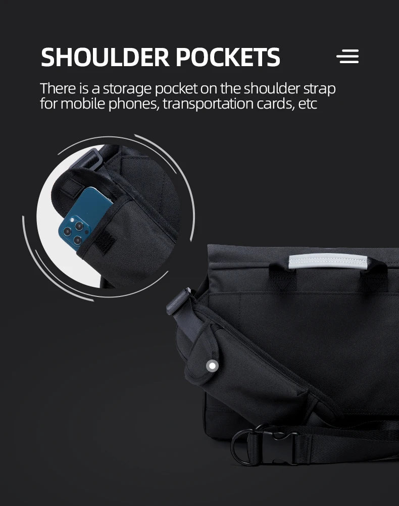 MOYYI Design Large Laptop Messenger Bag for Men Waterproof Travel Crossbody Shoulder Bag Reflective Cycling College School Bag