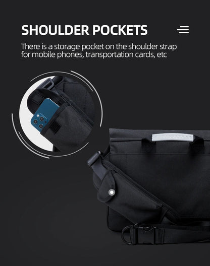 MOYYI Design Large Laptop Messenger Bag for Men Waterproof Travel Crossbody Shoulder Bag Reflective Cycling College School Bag