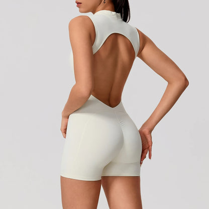 Apex Ritual – Sleeveless Yoga Bodysuit Women – High Stretch Push Up Fitness Jumpsuit