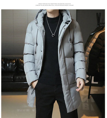 Slim Fit Jackets New Winter Jackets For Men Hooded Casual Long Cotton Jackets Thicker Warm Parkas New Male Outwear Winter Coats