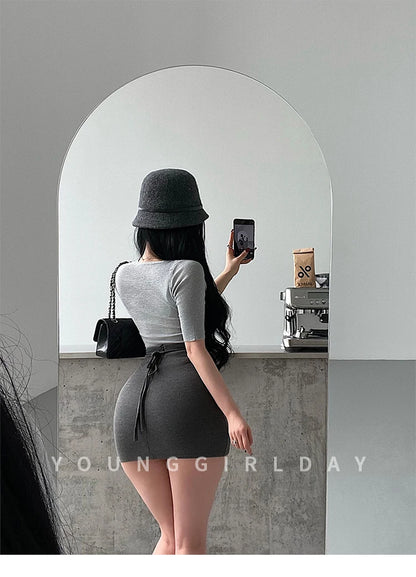 Women's High-Waist Belted Mini Skirt