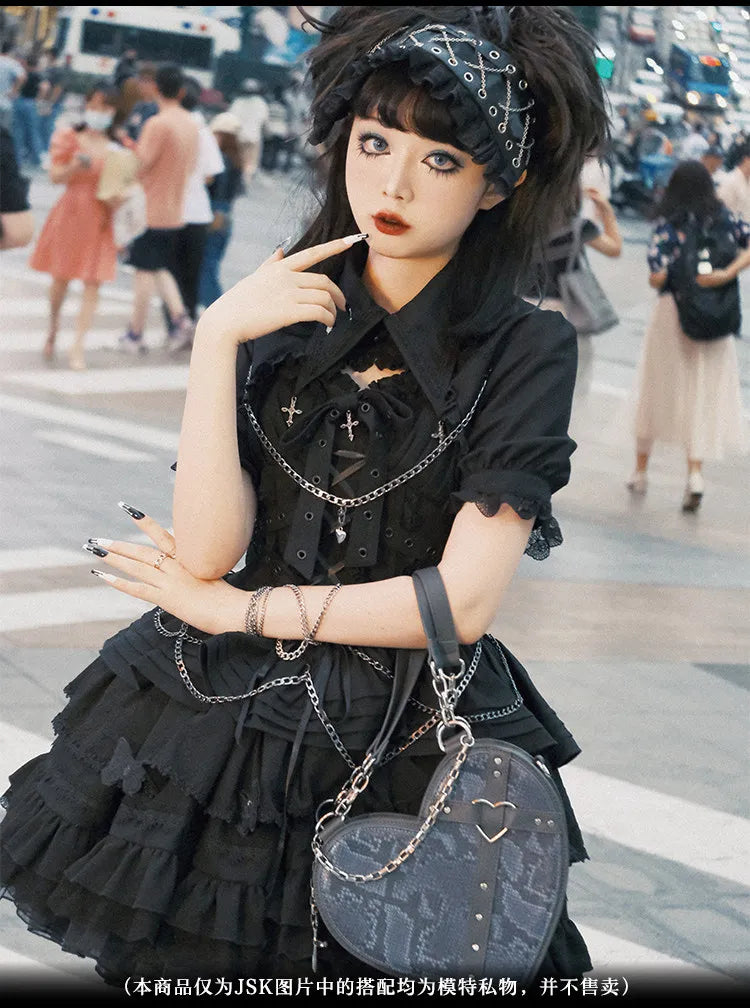 Women's Harajuku Gothic Chain JSK Dress