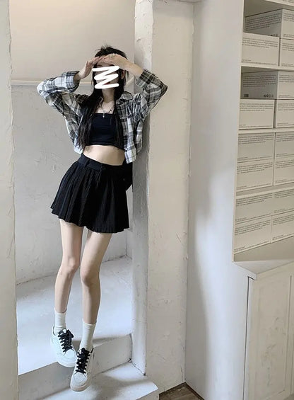Solid Shorts Women Summer Folds All-match High Waist Stylish Popular Aesthetic Fashion Korean Style Шорты Женские Летние Chic