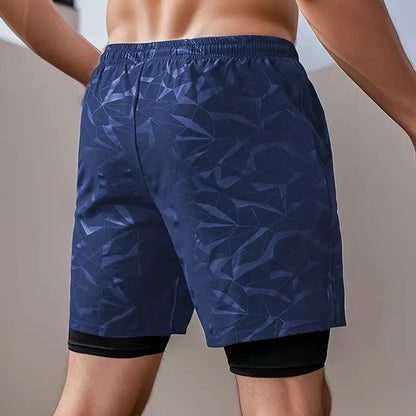 2 in 1 Sports Shorts Men Quick Dry Swim  Short Sweatpants Man Gym Training Fitness Jogging Outdoor Running Sportwear Male