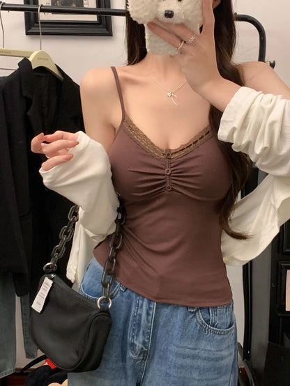 Women's White Lace Padded Crop Top