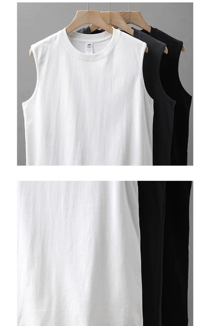 Dukeen 250G Heavyweight Men's Tank Tops 2024 New Summer Pure Cotton Sleeveless Shirt Man Sports Casual Basketball Vest