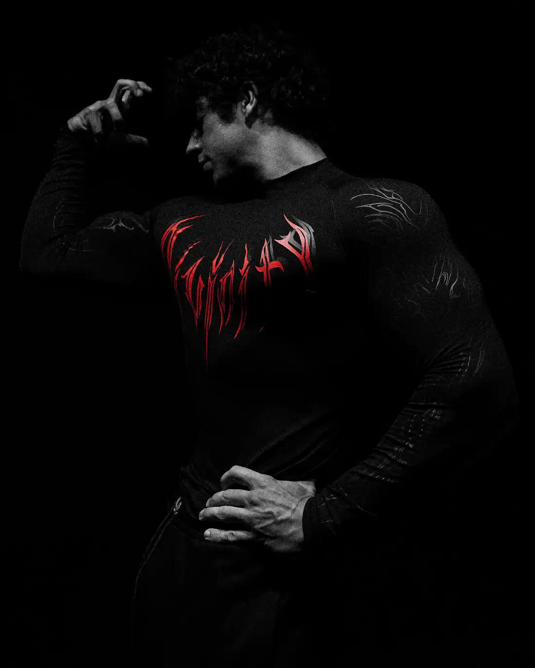 01-Men's Compression Long Sleeve Sports Shirt Workout Tops Gym Compression Breathable High Stretch