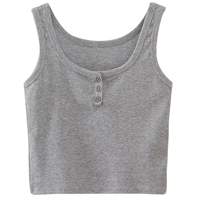 Women's Knitted Round-Neck Casual Tank Top