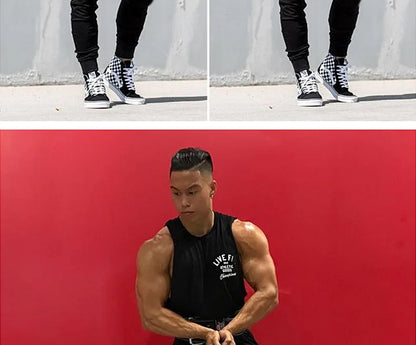 Men's Cotton Tank Top Gym Fitness Bodybuilding Sleeveless Singlet Workout Vest Summer Casual Basketball Shirt Male Sports Tops
