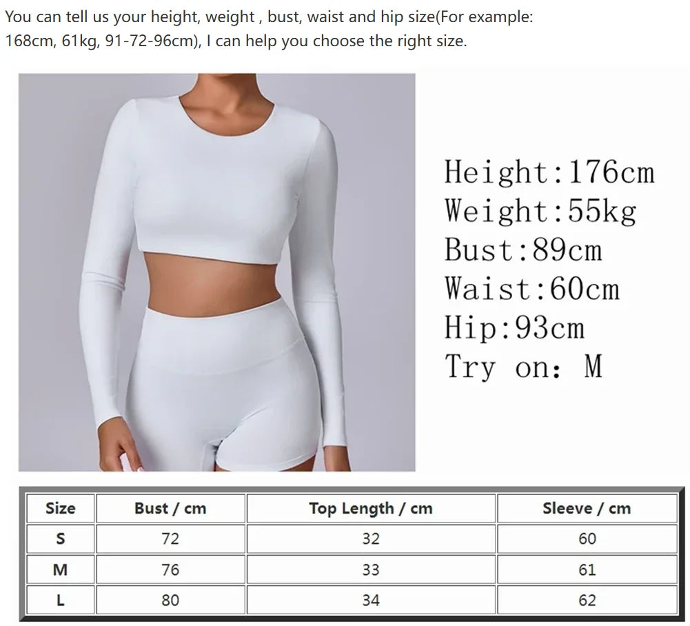 Crop Top Women Long Sleeve Tees 2026 Gym Shirt Padding Sports T-shirts Push Up Yoga Clothing Black White Blue Coffee Gray Navy