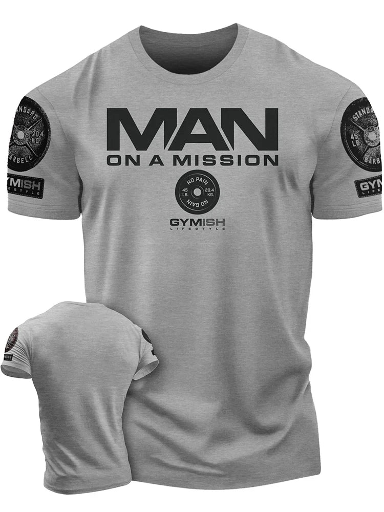 Apex Ritual – GYM Letter Print Round Neck T-Shirt – Breathable Men's Sports Top