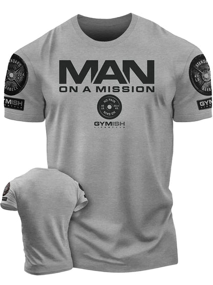 Apex Ritual Men's GYM Letter Print T-Shirt – Breathable Cotton Training Tee