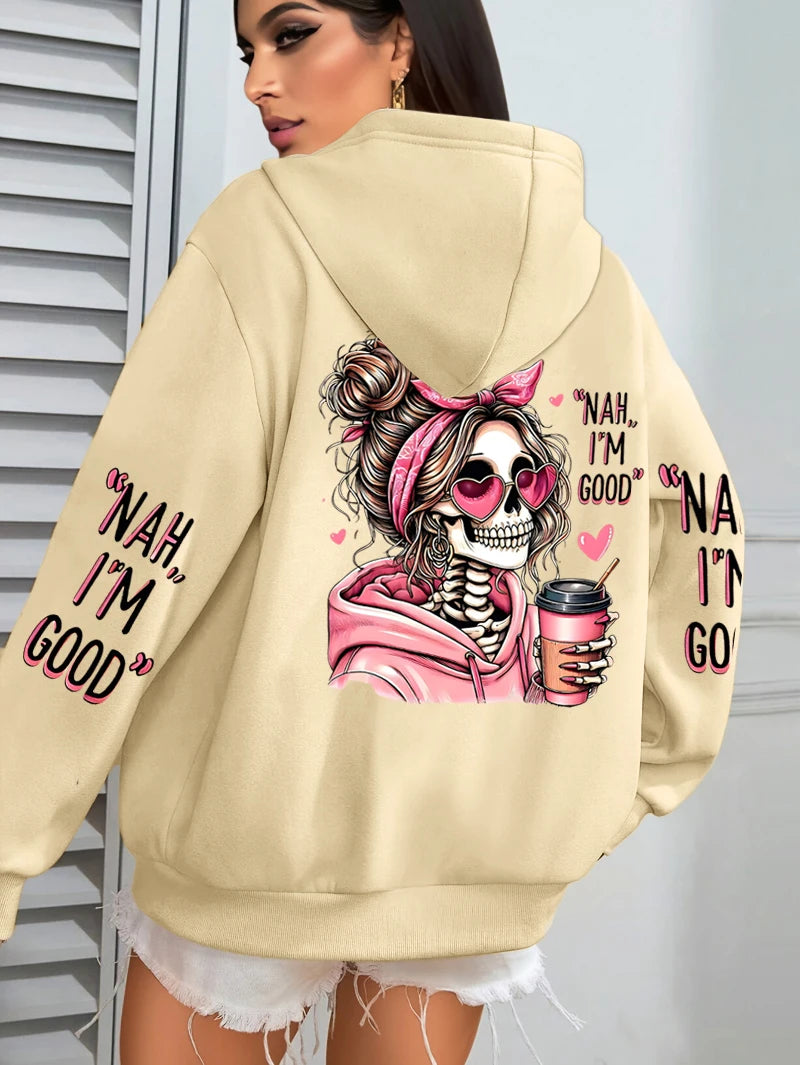 Apex Ritual Women's Graphic Hoodie – Loose-Fit Fleece Pullover