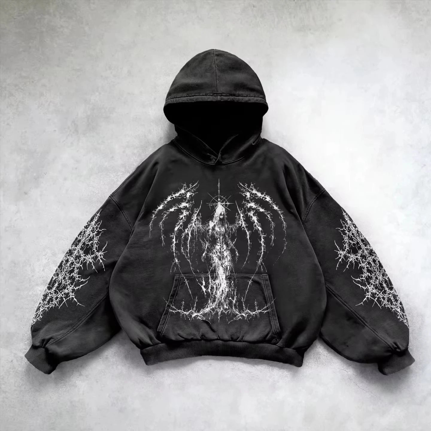 Women's Gothic Graphic Oversized Pullover Hoodie