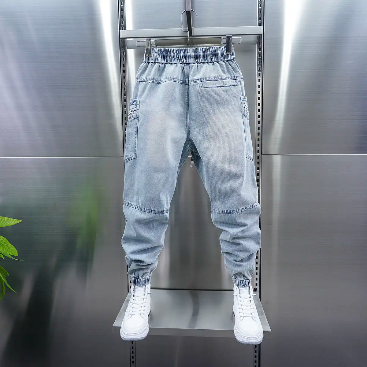 Fashionable Street Jeans Cool Zipper Harem Jeans High Quality Luxury Brand Men Clothing