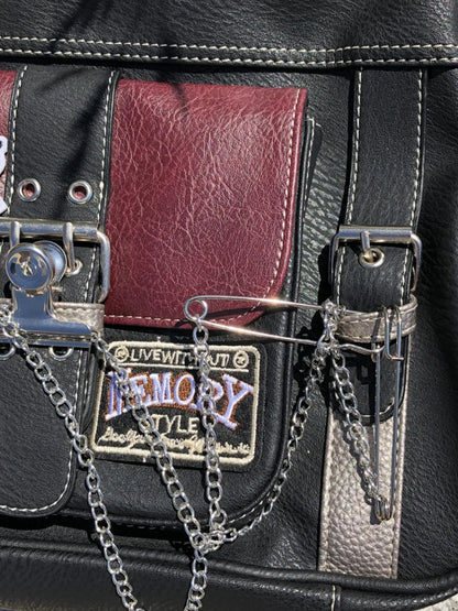Women Y2k Star Crossbody Bag Pu Leather Fashion Girls Chain Messenger Bags For Students Patchwork School Bag Motor Style 2024