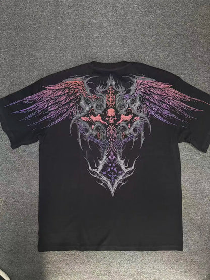 BREATHEDIVINITY Goth dark style pure cotton sports fitness men's short-sleeved t-shirt