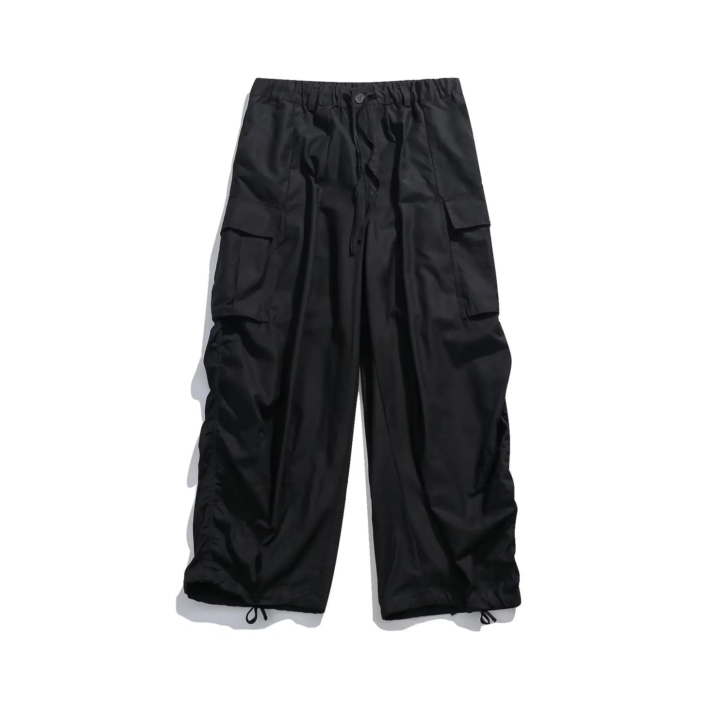 2024 New Summer Japanese Mens Set Harajuku Mid Sleeved Trendy Shirt+ Wide-leg Cargo Pants 2-pcs Thin Casual College Male Suit
