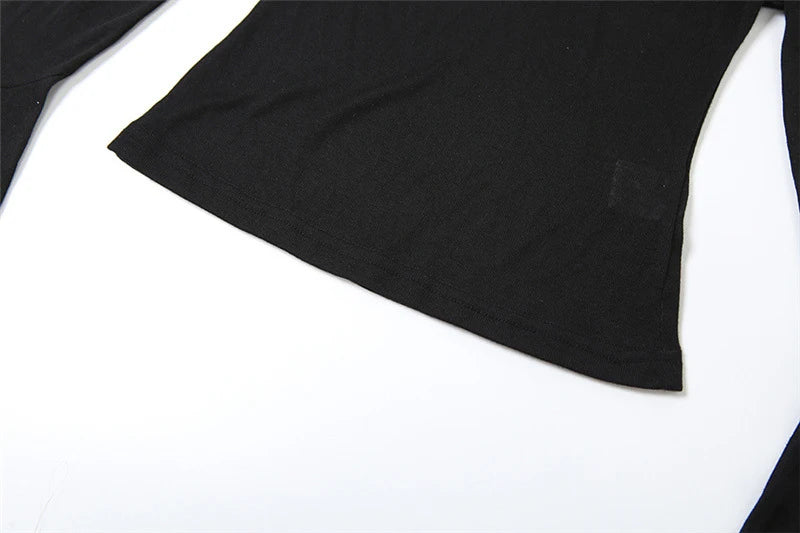 Y2k Aesthetic Simple Fashion Women's Tee Shirts Slash Neck Long Sleeve Solid Casual T-Shirts Vintage Off Shoulder Trendy Tshirts