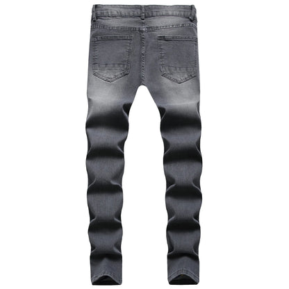 2026 Spring Summer New Men Denim Pants Casual Slim Fit Skinny Ripped Versatile Fashion Long Jeans Men