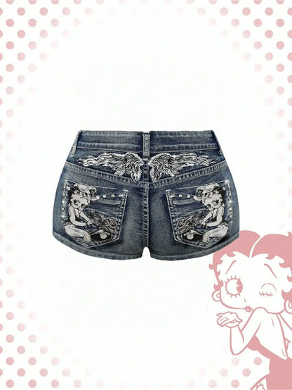 Women's Y2K High-Waist Denim Shorts