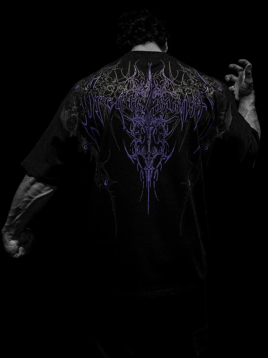 Breathedivinity American-style printed fitness cotton t-shirt for gym and sports activities