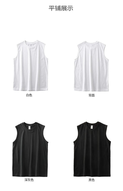 Dukeen 250G Heavyweight Men's Tank Tops 2024 New Summer Pure Cotton Sleeveless Shirt Man Sports Casual Basketball Vest