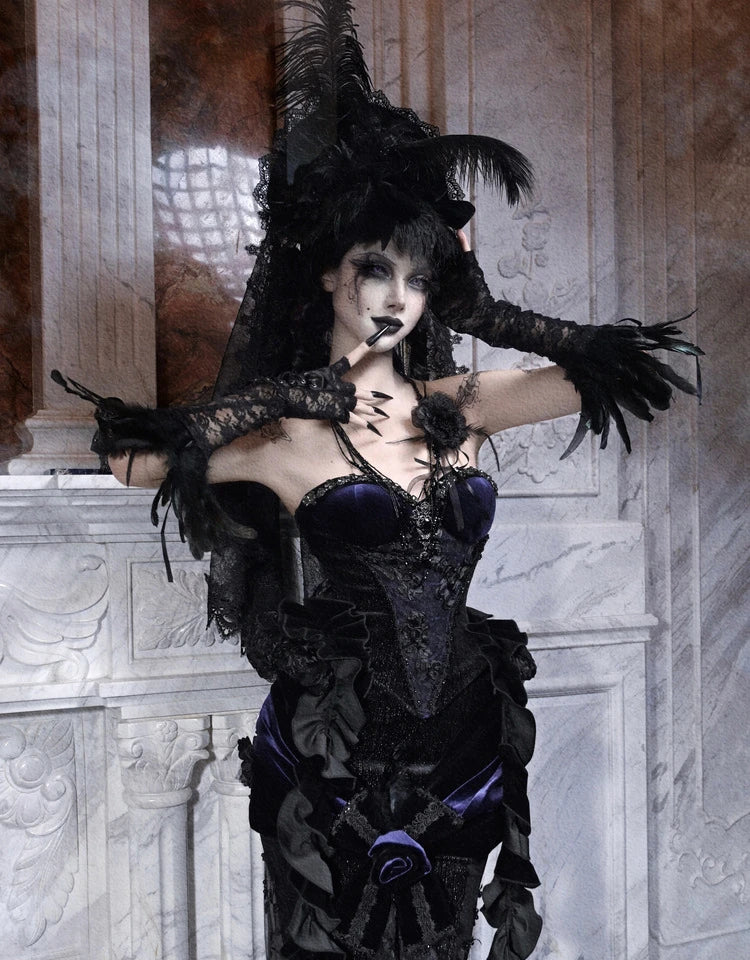 Women's Gothic Velvet Corset Waist Top