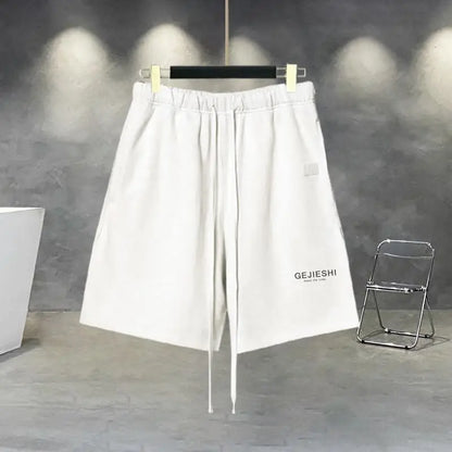 Korean Large Size Casual Sports Shorts Single Piece/suit Men Trend All-match Fashion Straight Leg Loose Half Pants Streetwear