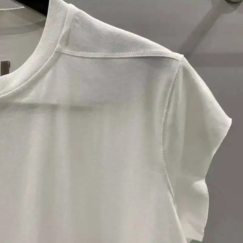 HKSH Summer New Men's Tide Dark Cotton T-shirt Classic Large Size Loose Ragged Edge Solid Color Tank Tops Chic Punk Vest HK2022