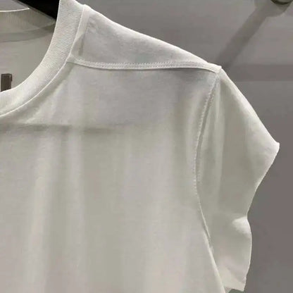 HKSH Summer New Men's Tide Dark Cotton T-shirt Classic Large Size Loose Ragged Edge Solid Color Tank Tops Chic Punk Vest HK2022
