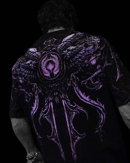 BREATHEDIVINITY Goth dark style pure cotton sports fitness men's short-sleeved t-shirt