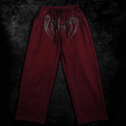 BREATHEDIVINITY men's sports pants for jogging, fitness and leisure, with printed patterns, straight and wide fit long pants
