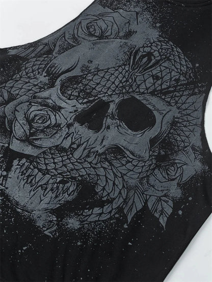 2025 Summer fitness Tank Top Men Fashio Comfortable Printed Loose tops Retro Style Sports Leisure Sleeveless vest Men sportswear