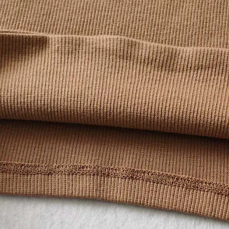 Women's Ribbed Square-Neck Long-Sleeve Crop Top