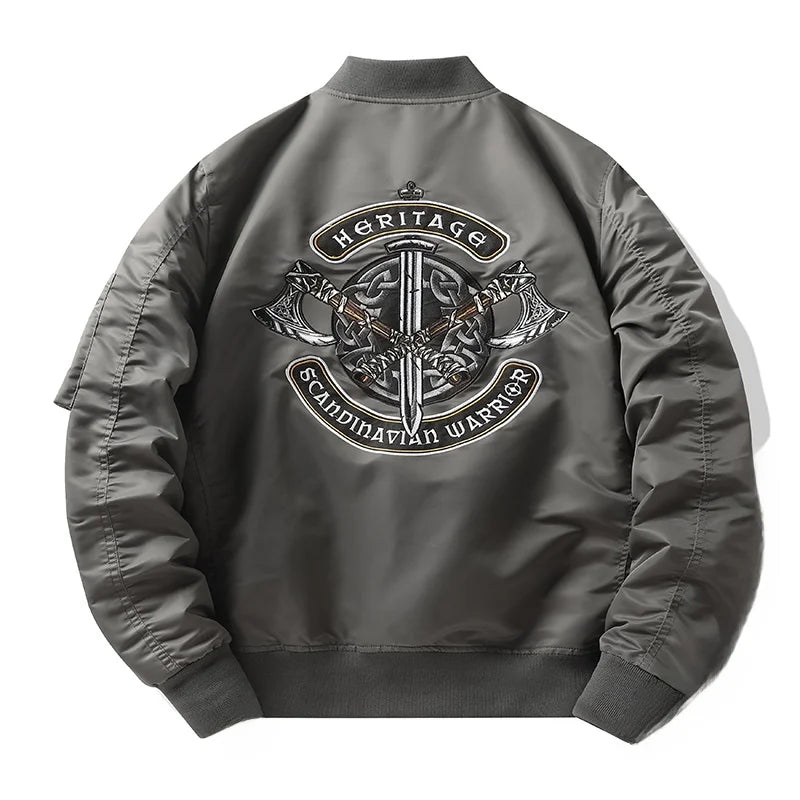 Apex Ritual – Spring Autumn Embroidered MA1 Pilot Jacket Men – Trendy American Workwear Baseball Style